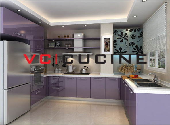 U shape PVC purple kitchen set - modern - kitchen cabinets - other 