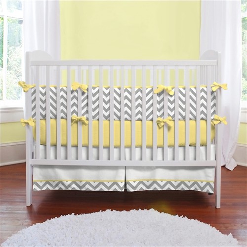 Gray and Yellow Zig Zag Crib Bedding - modern - baby bedding - by 