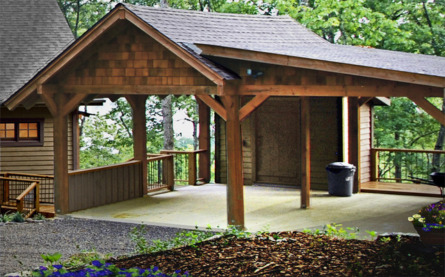Wood Shed with Carport Attached