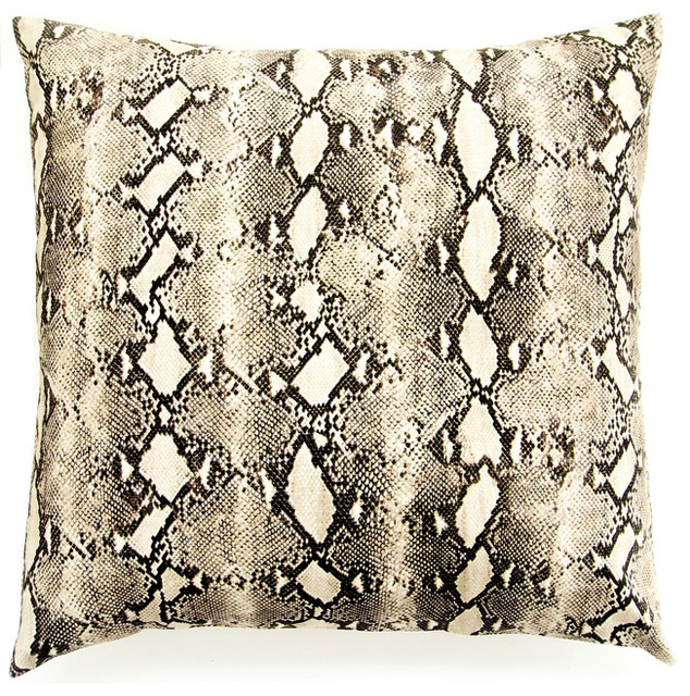Snakeskin Python Print Cotton Pillow Cover Eclectic Decorative