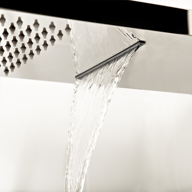 Rectangular Shower Head with Waterfall Option Modern Showerheads