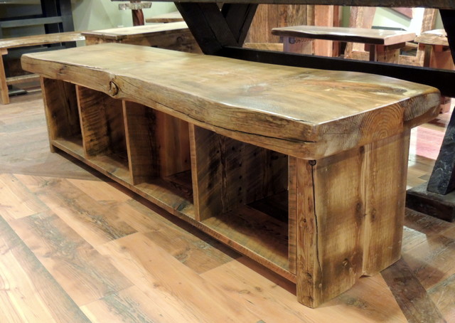 barnwood white dining room bench