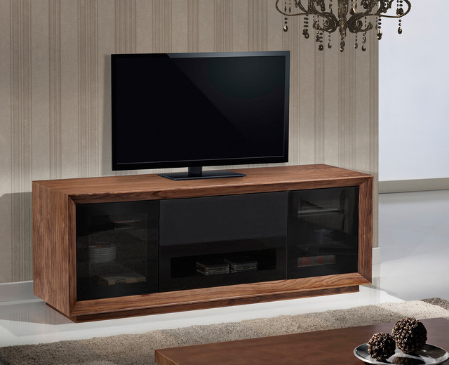 Walnut Veneer Contemporary 70inch TV Stand Contemporary Entertainment Centers And Tv Stands