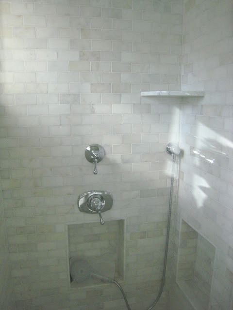 Carrera Marble Subway Tile Bathroom - Traditional - Bathroom - other