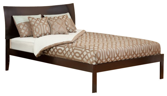 Atlantic Furniture Soho Bed with Open Foot Rail in Espresso-Queen Size ...