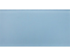 Frosted Sky Blue 3" x 6" Glass Subway Tile modern tile