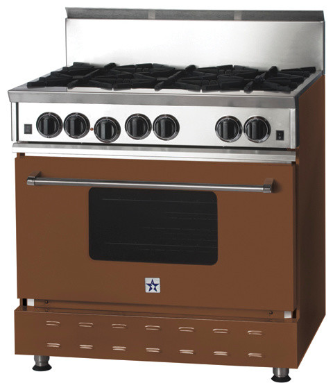 36" BlueStar Range in Clay Brown (RAL 8003) modern-gas-ranges-and-electric-ranges