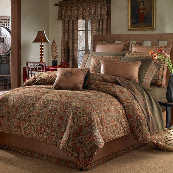 ... Earth Tone 4-piece Comforter Set contemporary-comforters-and-comforter