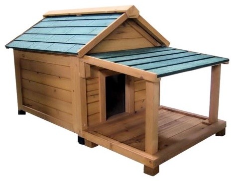 Simply Cedar Dog House with Optional Porch and Deck, Medium dog house