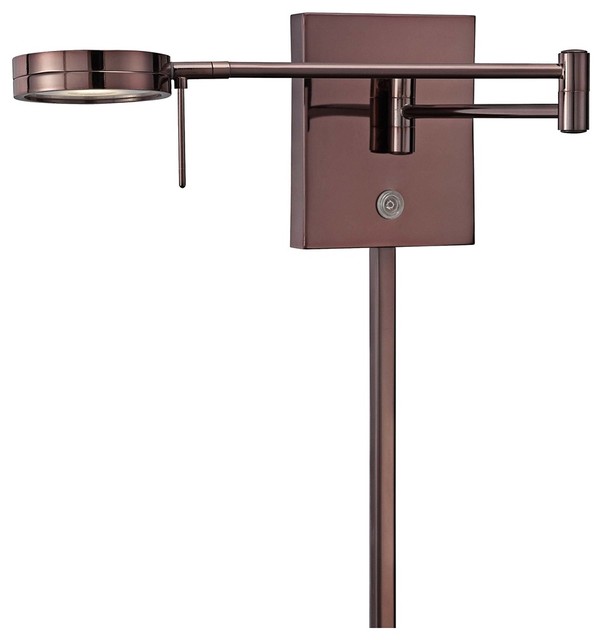 George Kovacs Round Head LED Chocolate Swing Arm Wall Lamp contemporary-swing-arm-wall-lamps