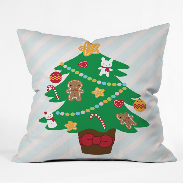 DENY Designs Marceline Smith Cute Christmas Tree Throw Pillow - Contemporary - Decorative ...