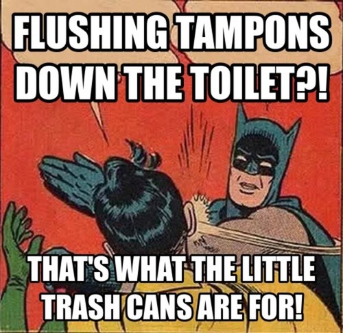 Getting guests not to flush tampons? Getting guests not to flush tampons?
