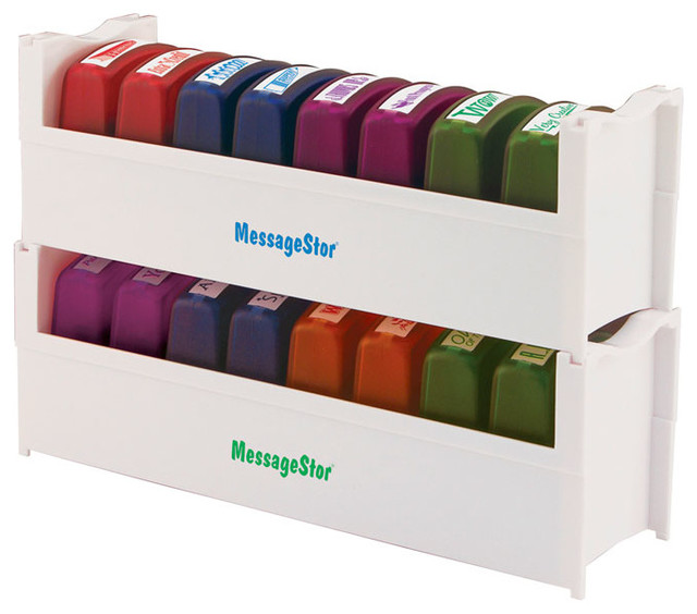 Ecr4Kids 8Pc NonToxic Self Inking Stackable Storage Tray Teacher Stamp 4 Set Contemporary