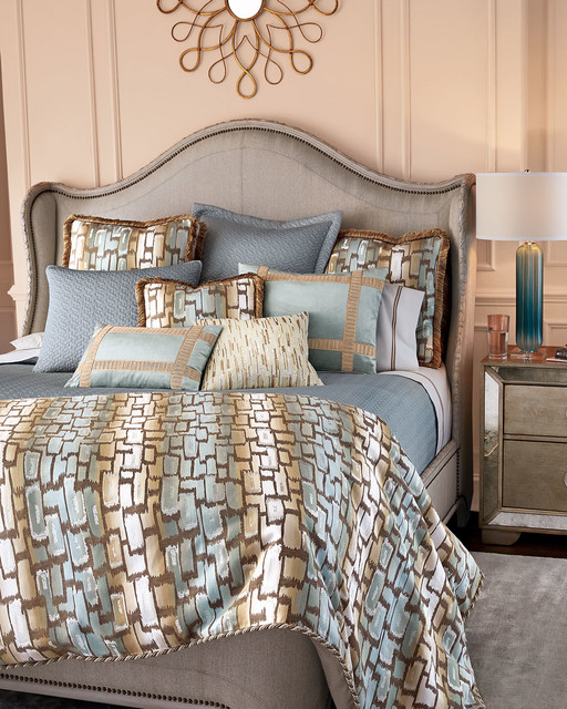 Queen Cozumel Duvet Cover 92" x 96" TAUPE/SKY BLUE (QUEEN