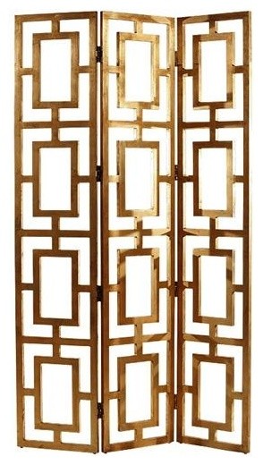 Gilded Wood Open-work Screen - contemporary - screens and wall ...