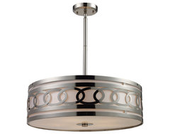Zarah 5-Light Pendant in Polished Nickel contemporary chandeliers