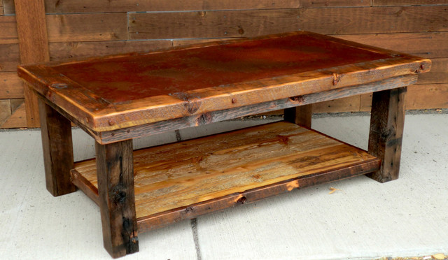 handmade wood kitchen tables Rustic Furniture Coffee Table | 640 x 372