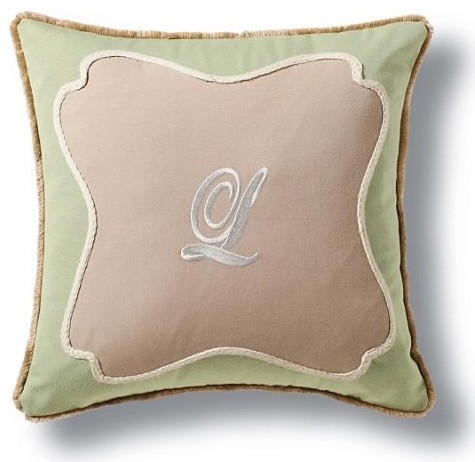 Scroll Frame Monogram Outdoor Pillow - Traditional - Outdoor Cushions And Pillows - by FRONTGATE