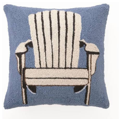 Adirondack Chair Hooked Pillow - Beach Style - Decorative Pillows - by 