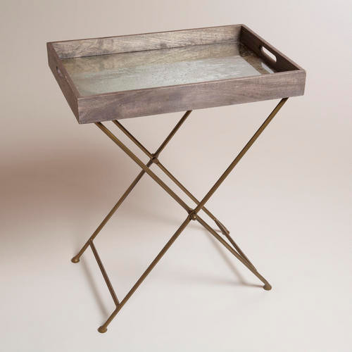 Mirrored Wood Butler Tray Modern Side Tables And End Tables by