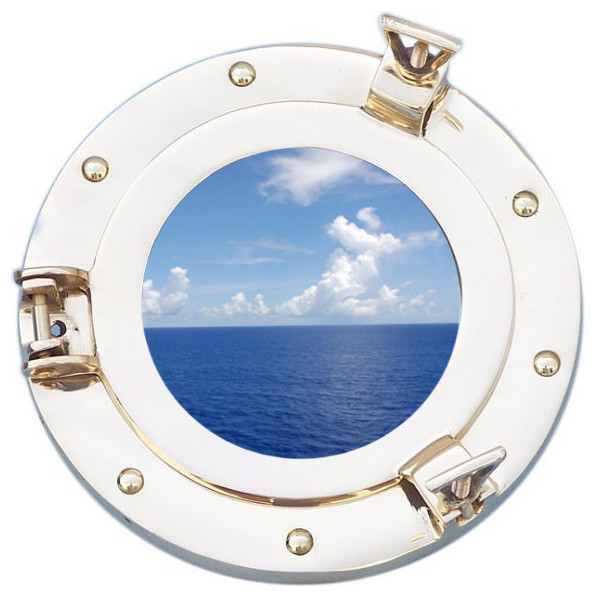 Deluxe Class Brass Porthole Window 8�� Beach Style