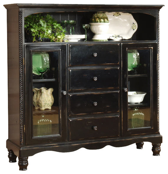 Black Rubbed Finish Baker's Traditional China And