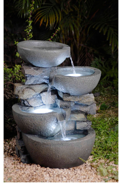 25 Cool Outdoor Water Fountains With Lights  pixelmari.com