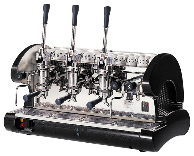 3 Groups Commercial Pull Lever Espresso Machine (Red) Contemporary