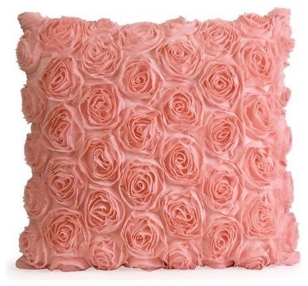 Vera Pink Rose Pillow - Modern - Decorative Pillows - by Amazon