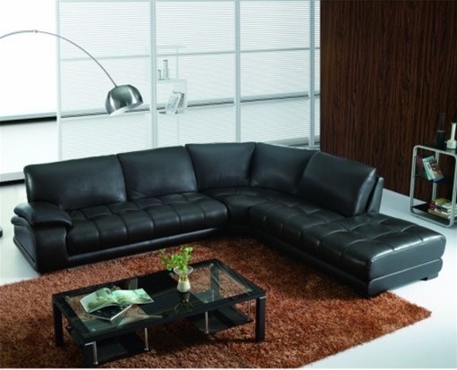 Basete - Black Leather Sectional Sofa modern-sectional-sofas