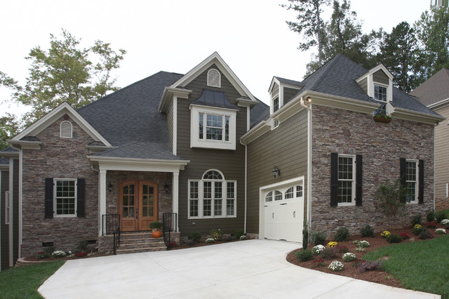 House with Stone Exterior Paint Color