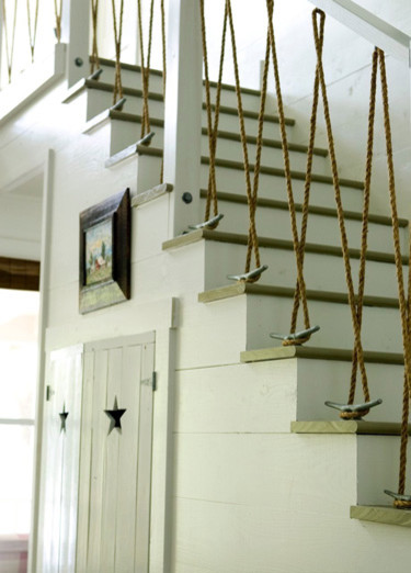 Decorando espacios con Soga o Cuerda pasamanos de escalera hecho con soga