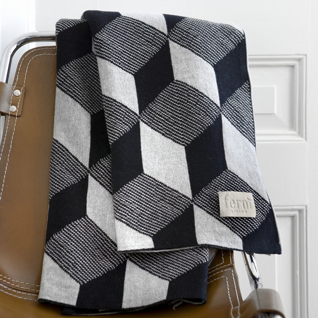Squares Knit Throw Blanket Modern Throws by Rosenberry Rooms