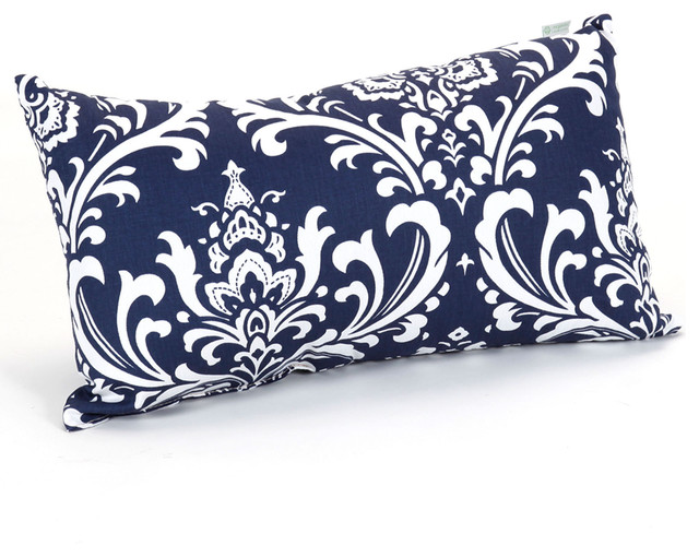 Indoor Navy and White French Quarter Small Pillow - Contemporary - Decorative Pillows - by ...