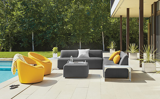 Laguna Modular Sectional & Crest Swivel Chairs by R&B contemporary-