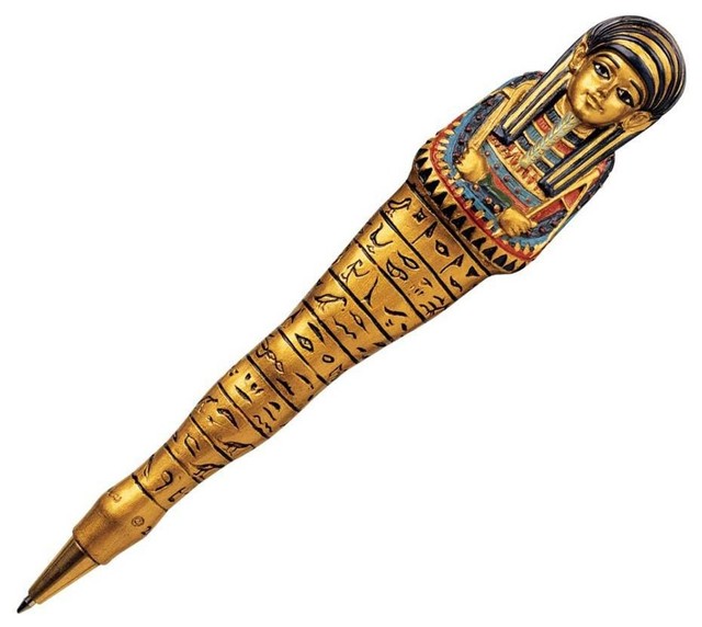 6" Ancient Egyptian Saqqara Queen Sculpture Pen Traditional Desk