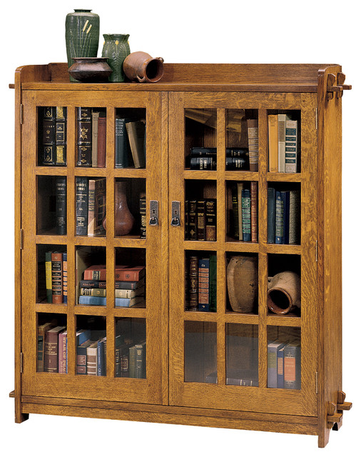 Stickley Double Bookcase with Glass Doors 89-645