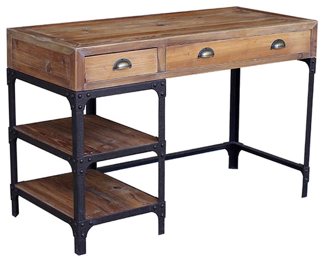 Reclaimed Wood and Metal Desk