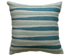 Felt Appliqué Linen Pillow - Morris, Brook/Loden, 16x16 contemporary-decorative-pillows