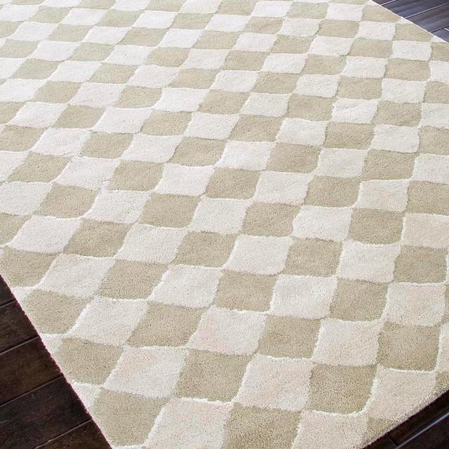 Neutral Harlequin Diamonds Hand Tufted Plush Rug Rugs by Shades of
