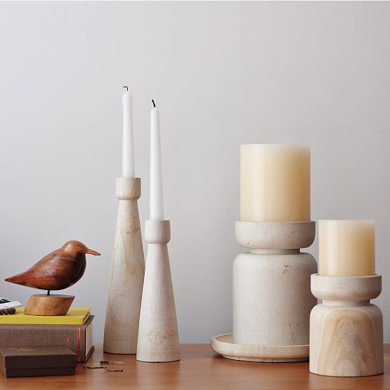 Hourglass Stone Candleholder - Modern - Candleholders - by West Elm