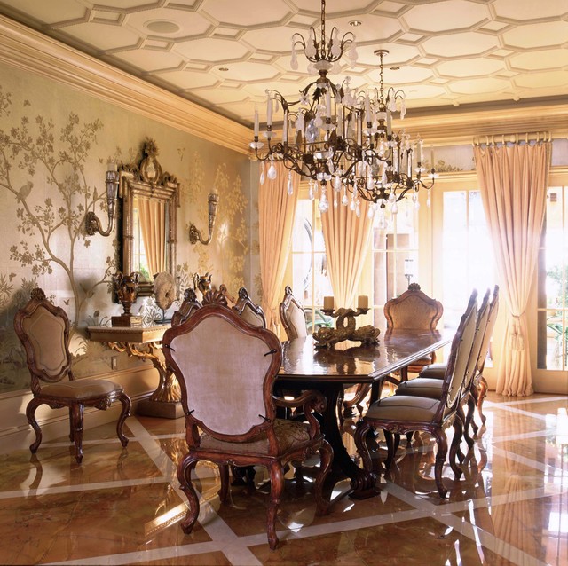 Italian Style in Newport Coast, California traditional dining room