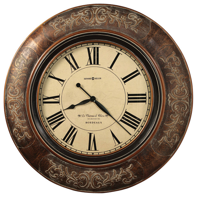 Howard Miller 371/4" Large Brown Wall Clock Le Chateau Traditional