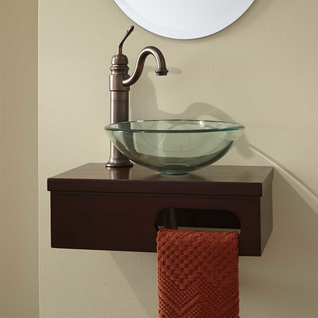 Wall-Mount Vessel Vanity with Towel Bar contemporary-bathroom-vanities ...