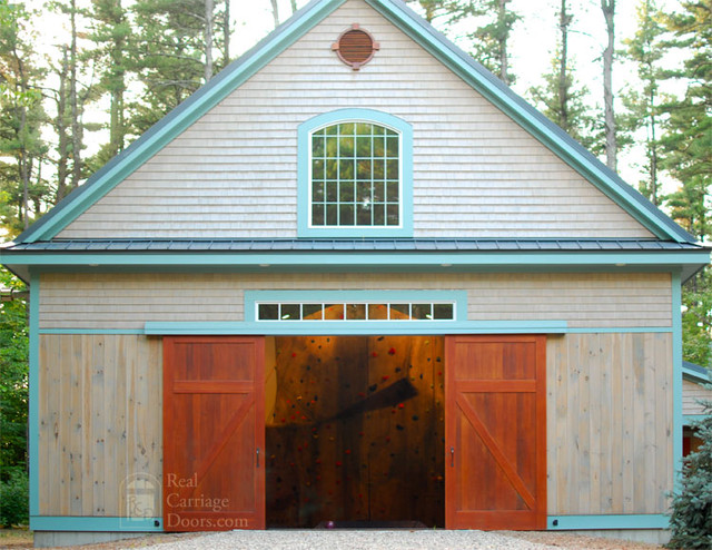 Sliding Barn Doors on Home Gymnasium garage doors