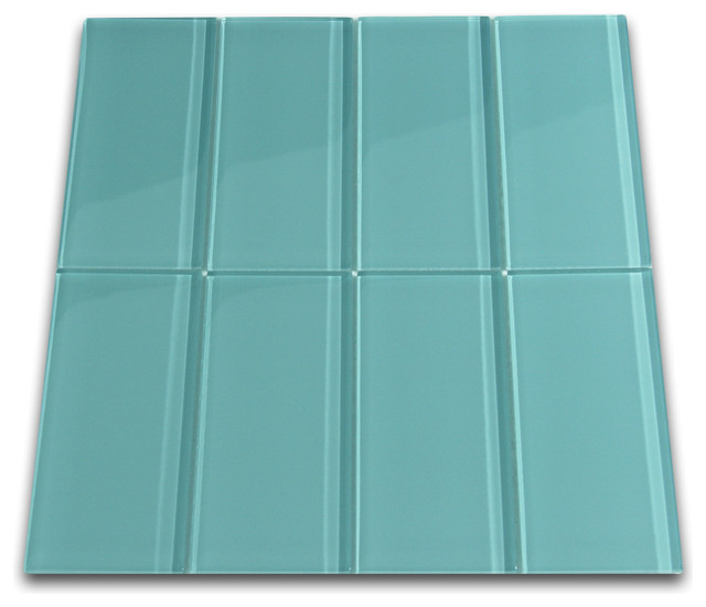 Aqua Glass Subway Tile platters