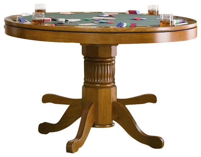 Coaster Mitchell 3in1 Game Table in Oak Transitional Game Tables other metro by Cymax
