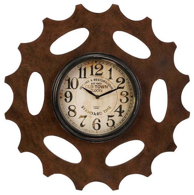Rusty Gear Wall Clock Wall Clocks by Shades of Light