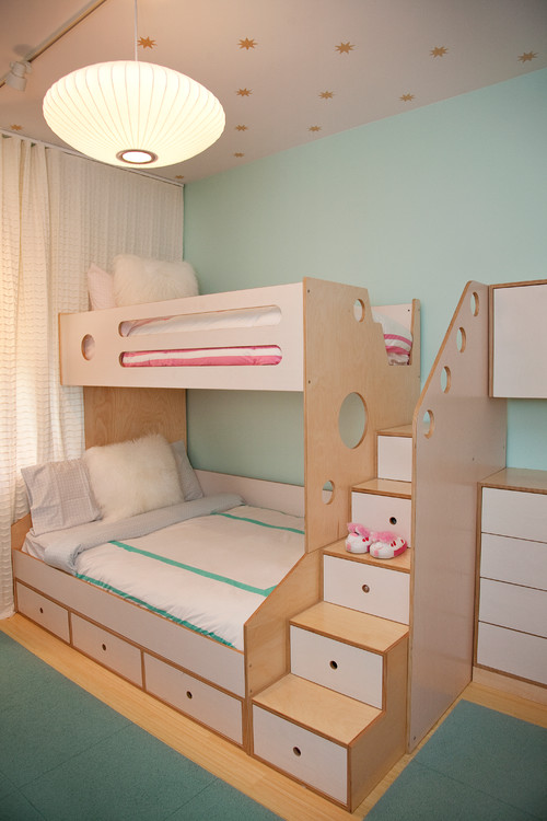 غرفة نوم اطفال بسرير دورين بتصميم مودرن