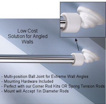 Angled Shower Rod Wall Mount - contemporary - bath and spa 